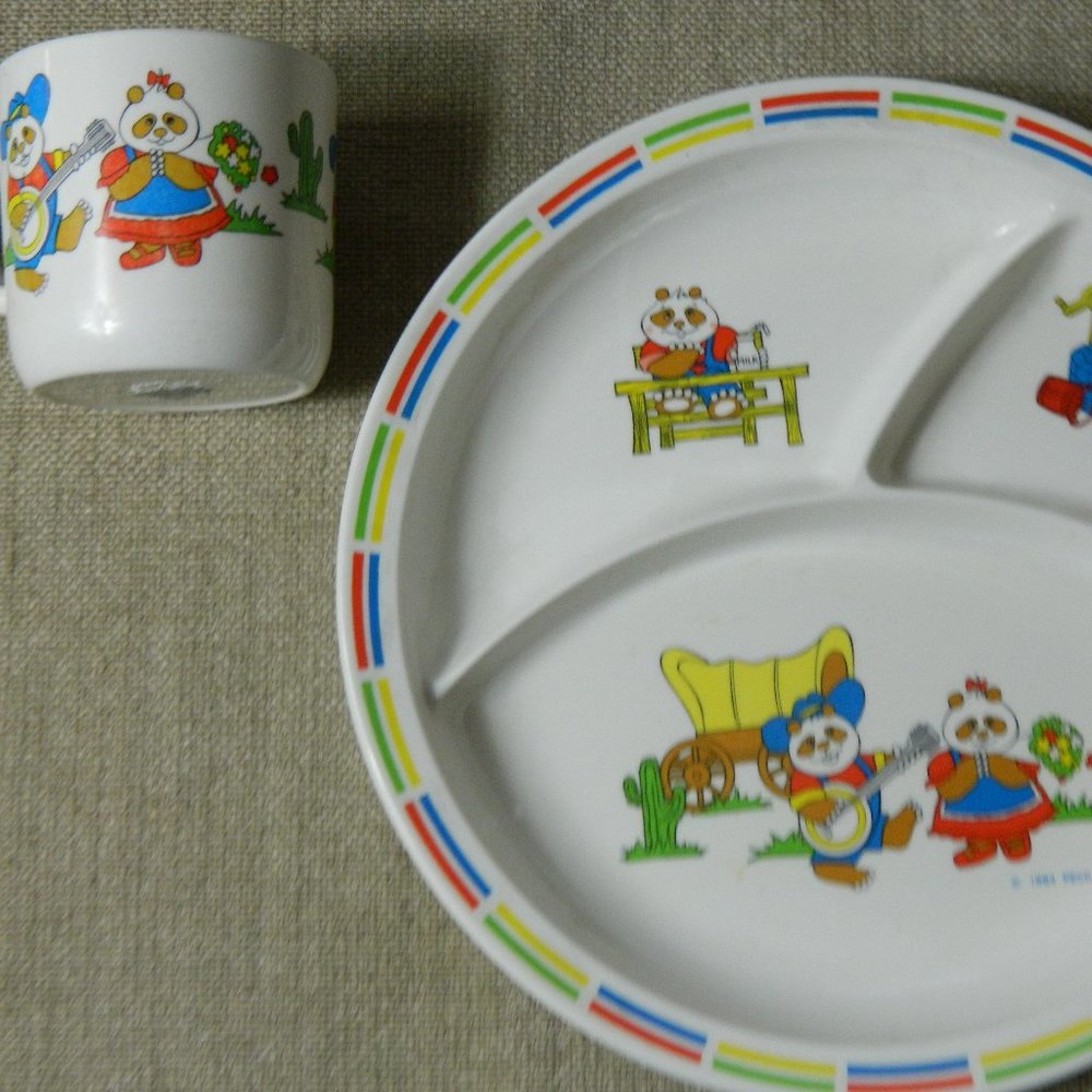 Vintage Petco Plates and Cup Melamine